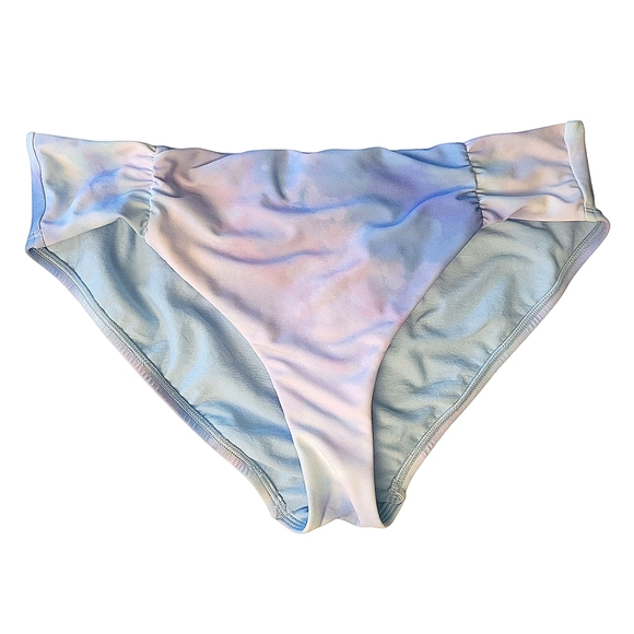 $5 SALE NWT Shade & Shore Mid Rise Bikini Swimsuit Bottom Tie Dye Pastel MD - Picture 1 of 7